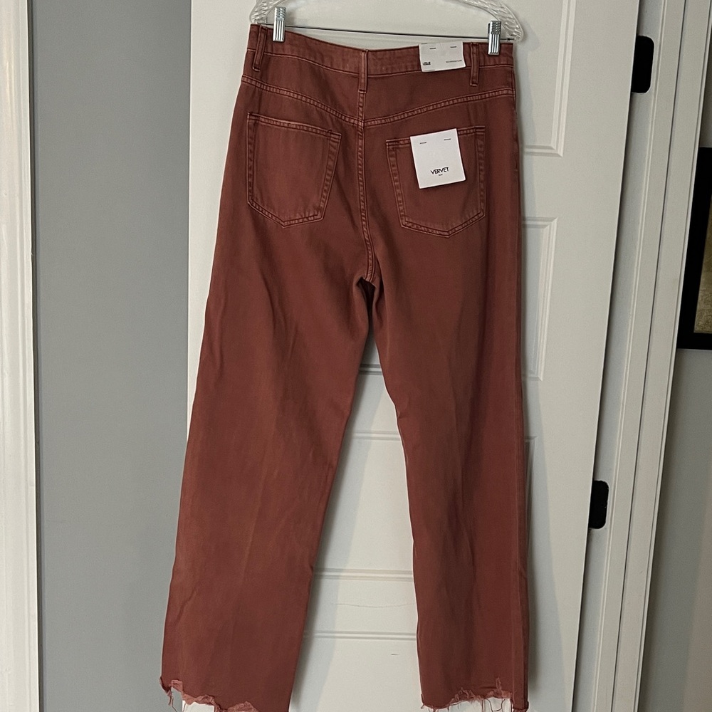 New High-Rise Wide Leg Jeans in Rust - Women's Flare NWT - Picture 3 of 4